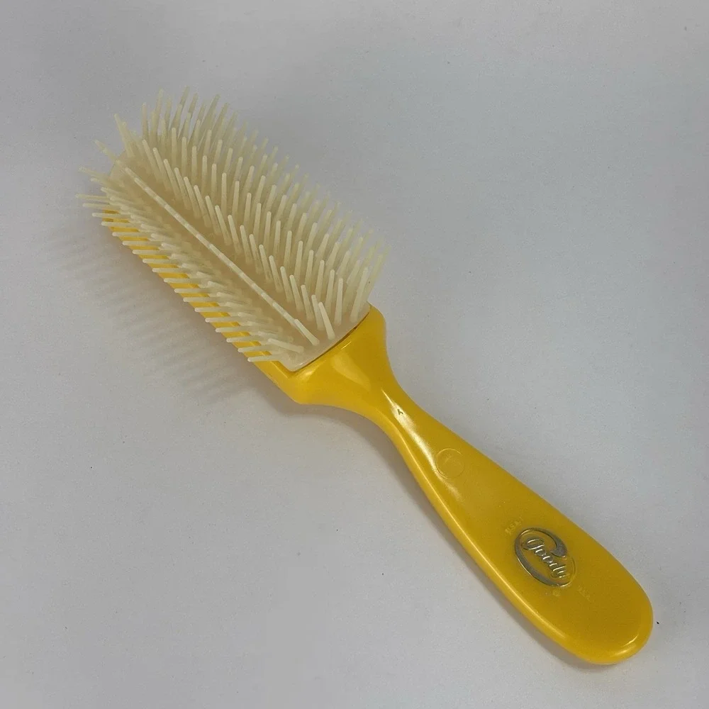 Vintage Goody Hair Brush Flare Bristles Yellow 8
